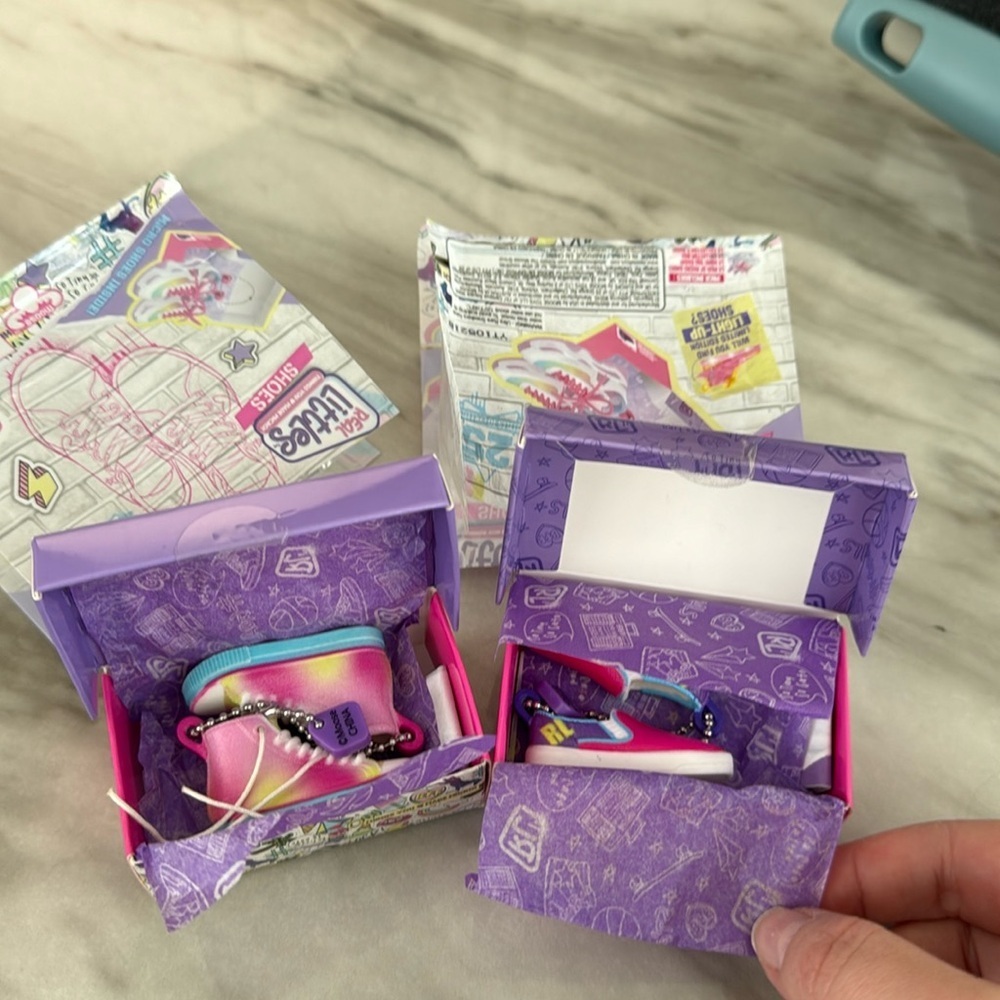 Shopkins Real Littles Shoes Sneakers New Opened Boxes - 2 Pairs